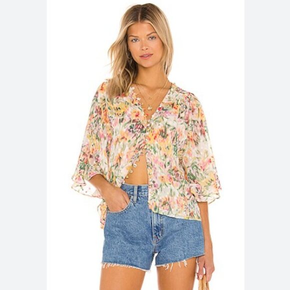 Misa Los Angeles Para Top in Bahara Floral Size Small - Picture 1 of 14